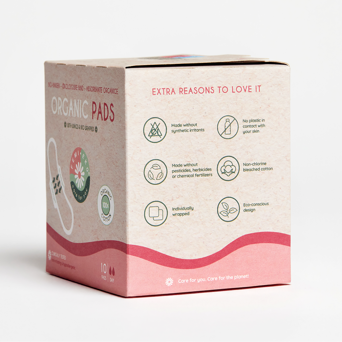 Bind med vinger i økologisk bomuld | Ultra Dag | 10 stk