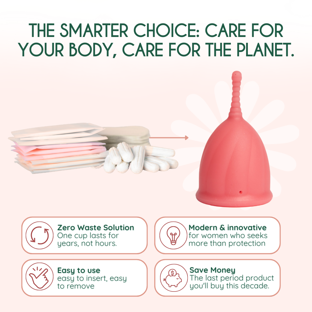 Safe | Menstruationskop | Størrelse M | Pink