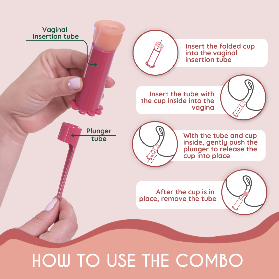 baeredygtigt menstruationskop saet genanvendelig i 5 aar | sustainable menstrual cup combo long term use