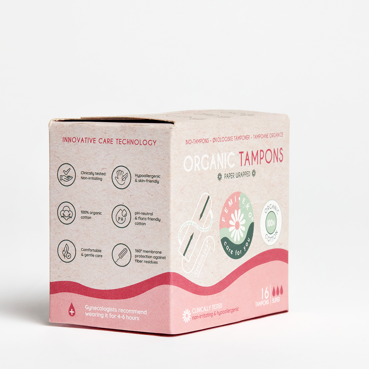 Tamponger i ekologisk bomull | Super | 16 st