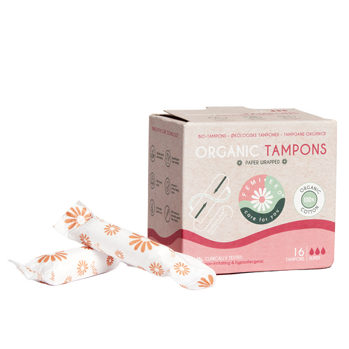 Tamponer i økologisk bomuld | Super | 16 stk