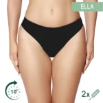Ella Menstruationstrusser, Gstring, Sort