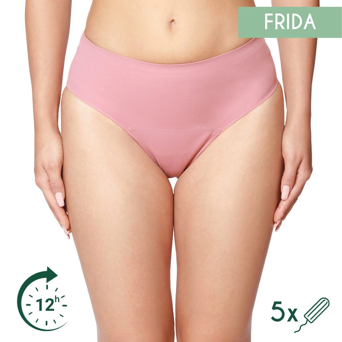 Frida Menstruationstrusser, High Waist, Lyserød